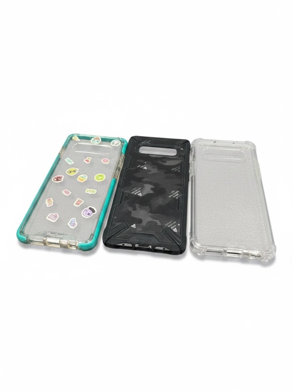 Samsung Galaxy S10 Plus Clear, Teal, and Black Protective Phone Case Trio